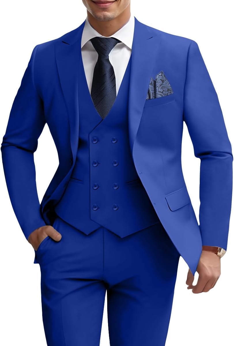 Mens 3 Piece Slim Fit Suit Set for Weddings and Formal Events