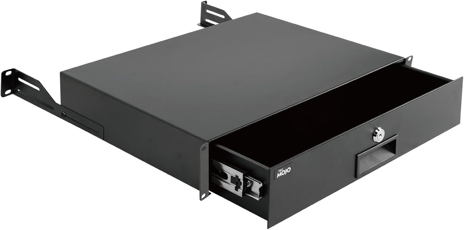 Tecmojo 2U Rack Drawer for 19in Network Equipment Storage