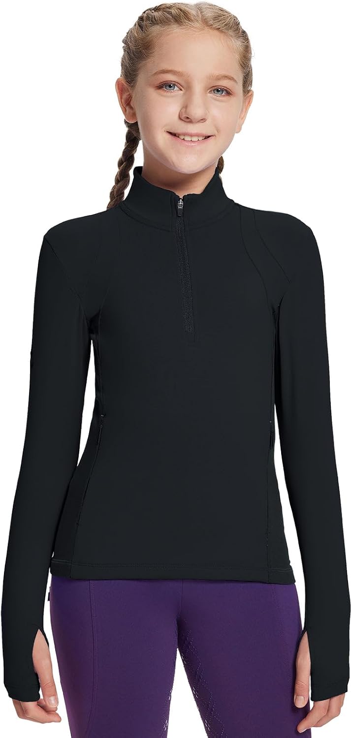 Baleaf Girls Long Sleeve Fleece Jacket for Fall Activities