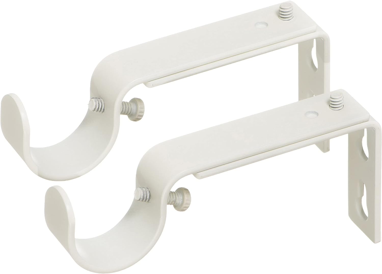 Ivilon Adjustable Curtain Rod Brackets - Set of 2, Ivory