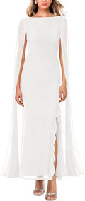 MAYFASEY Women's Stylish Long Sleeve Maxi Dress with High Split Design