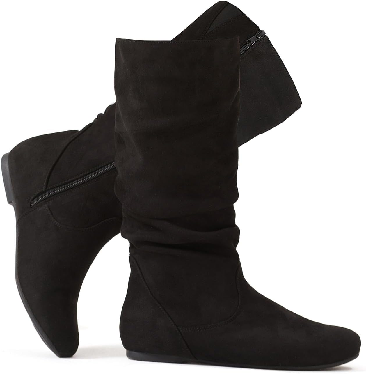 Stylish Mid Calf Slouchy Boots for Women - Comfortable & Chic