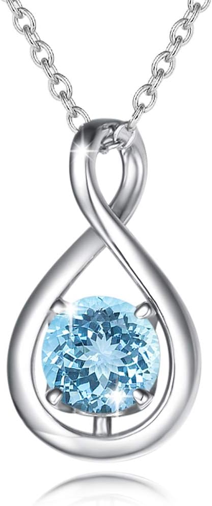 FANCIME Birthstone Necklaces for Women in Sterling Silver