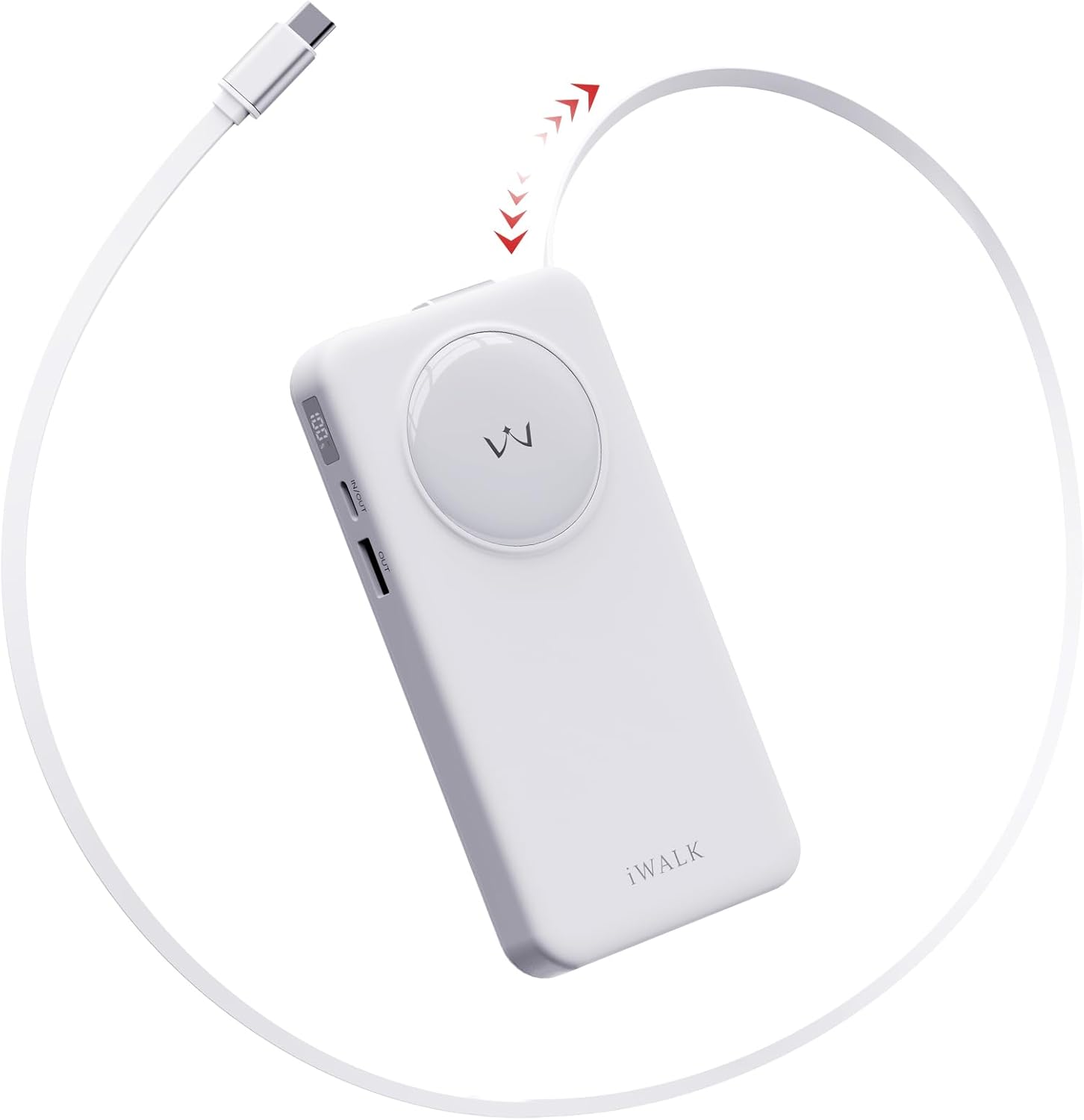 iWALK 10000mAh Slim Portable Charger with Fast Charging Cable