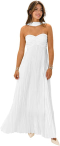 Strapless Bridesmaid Dresses with Scarf 2025 Pleated Long (Style YJGM)