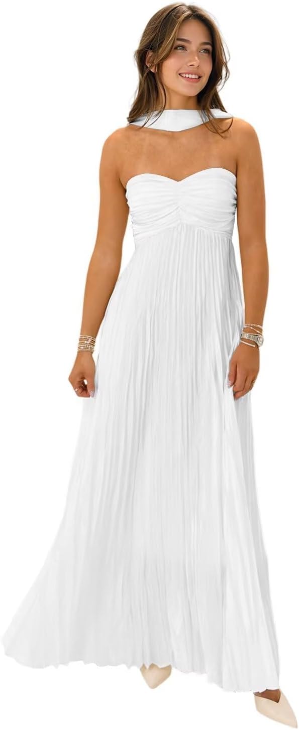 Strapless Bridesmaid Dresses for Women with Scarf 2025
