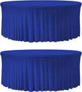 60 in Round Spandex Tablecloth 2 Pack - Fitted Wrinkle-Free Table