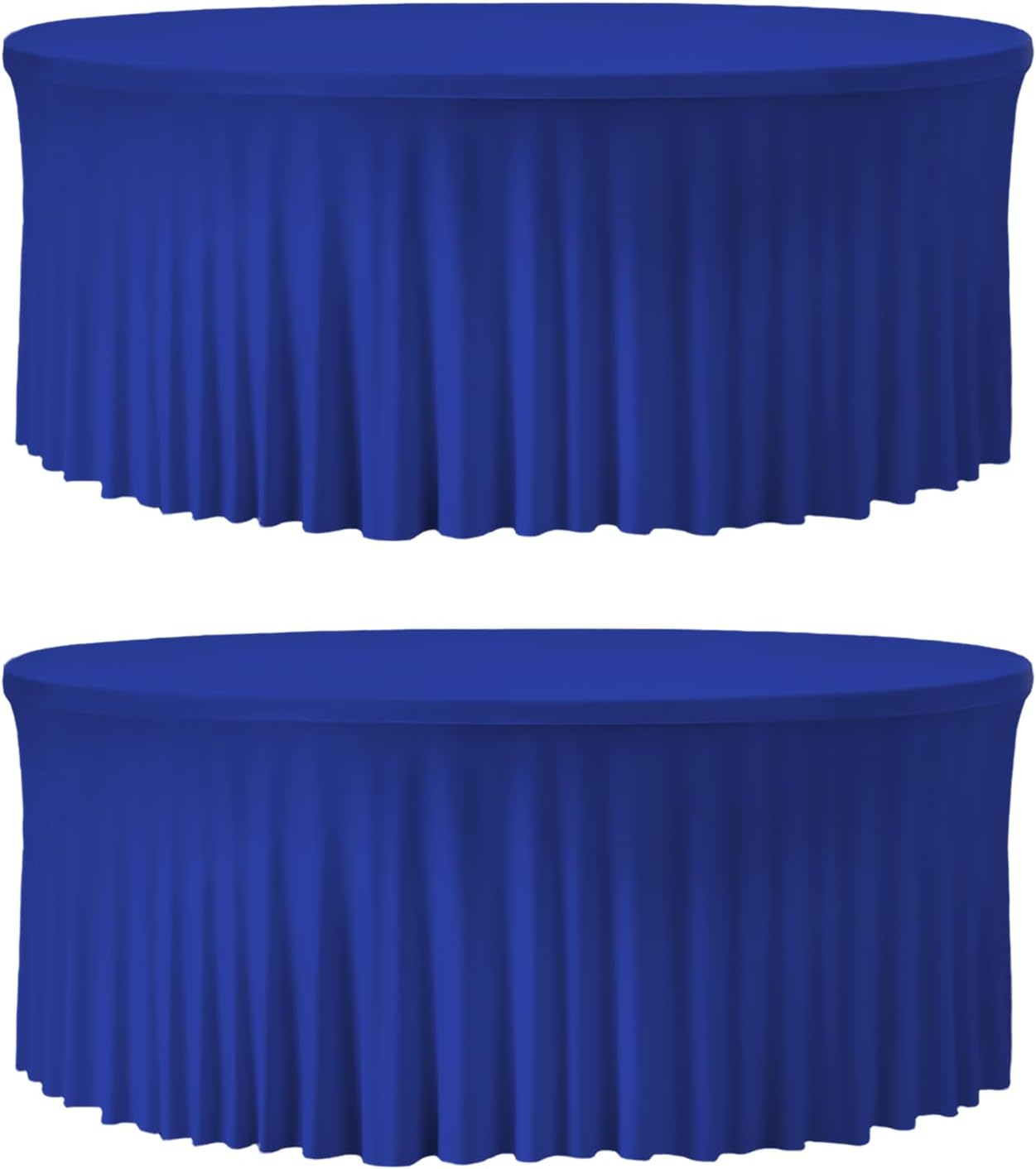 2 Pack Royal Blue 60 inch Round Spandex Tablecloth for Events