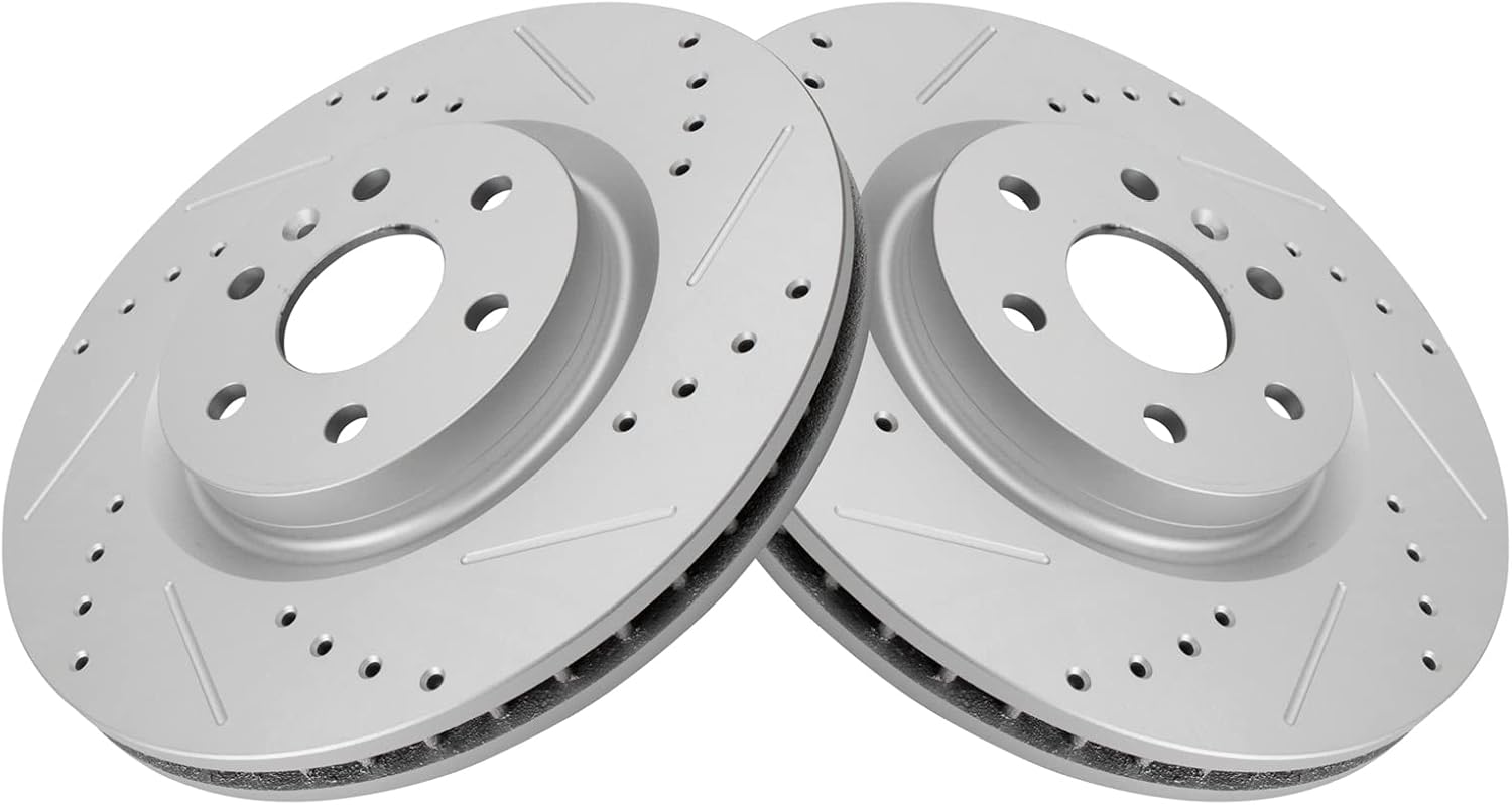 TRQ Front Performance Brake Rotors Set for Cadillac SRX & Saab 9-4X