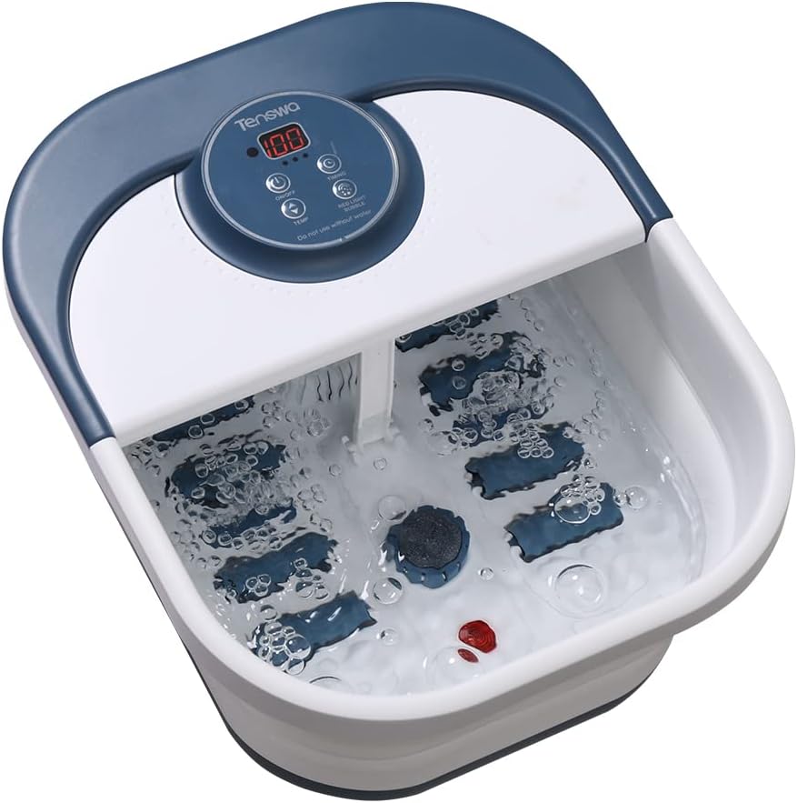 Collapsible Foot Spa Bath Massager with Heat and Bubbles