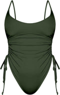 Women's Side-Cinch One Piece Swimsuit - Tummy Control Flattering Fit
