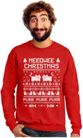 Tstars Meeowee Ugly Christmas Men's Sweatshirt