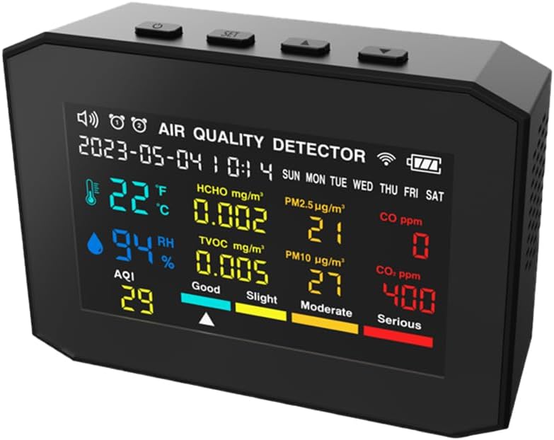 10-in-1 Air Quality Monitor - Preshwous CO2 Alert