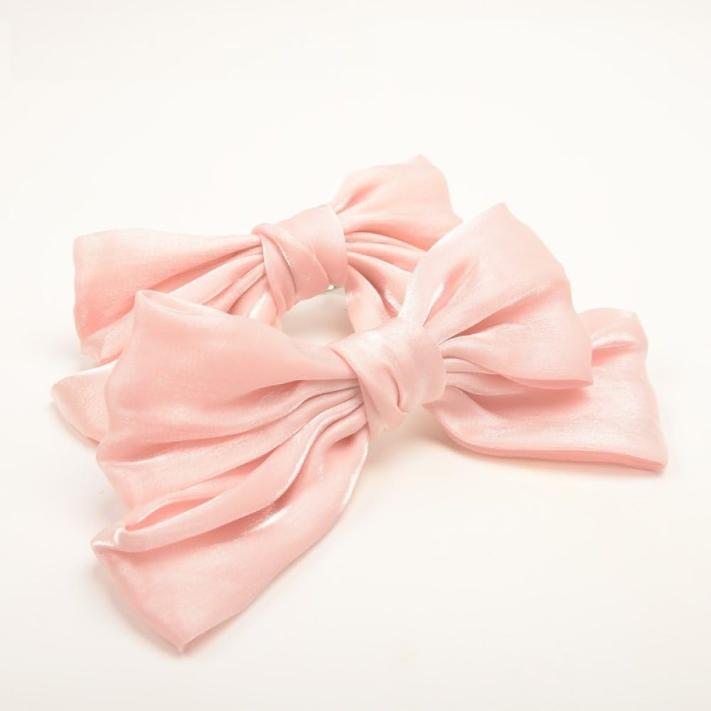 2 Pack Pink Bow Tiebacks - Curtain Decor Clips