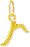 Letter A-Z Small Initial Charm Necklace - 10K Solid Gold