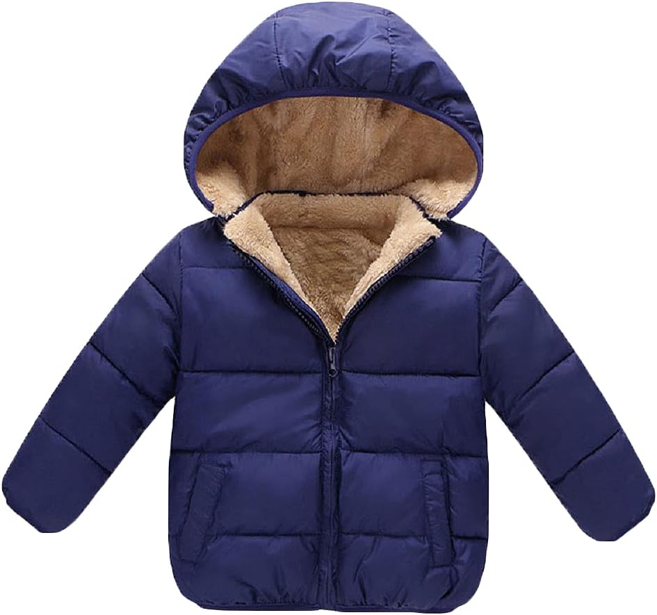 Baby Girls Boys Winter Fleece Jackets Hooded Toddler Coat