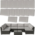 14Pcs Outdoor Cushion Covers Set for 6-Seater Patio Sofa - Washable