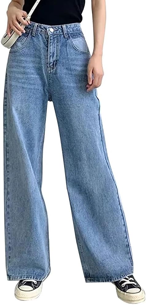 HDLTE Baggy Wide Leg Jeans for Women High Waisted Trendy Flare