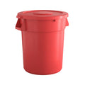 32 Gallon Red Round Commercial Trash Can for Heavy-Duty Use