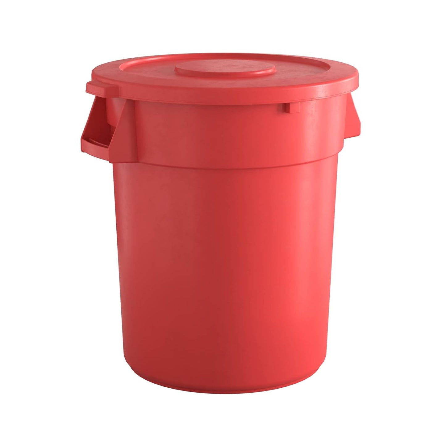32 Gallon Red Round Commercial Trash Can for Heavy-Duty Use