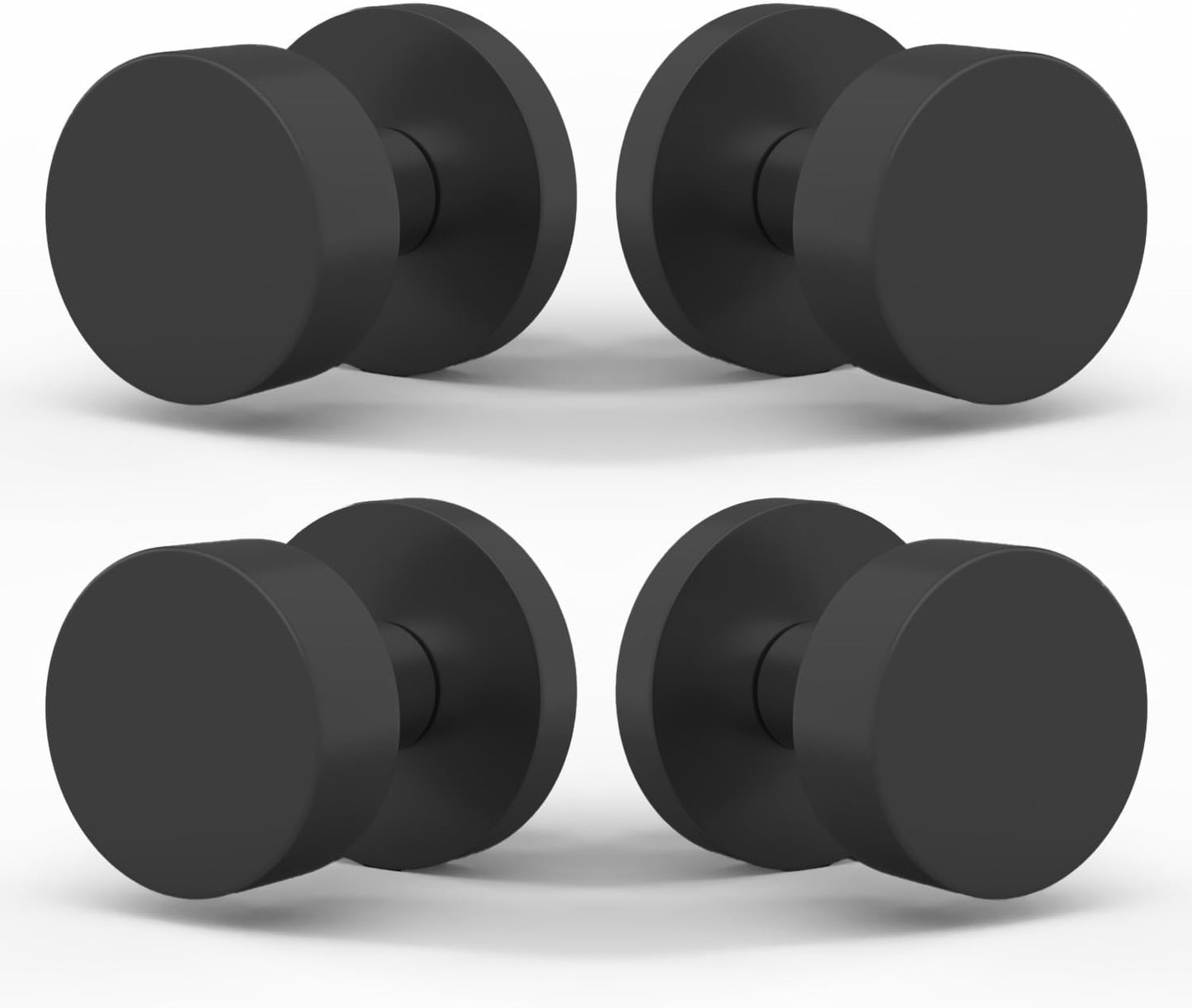 Dummy Door Knob Set - Heavy Duty Matte Black for Closets