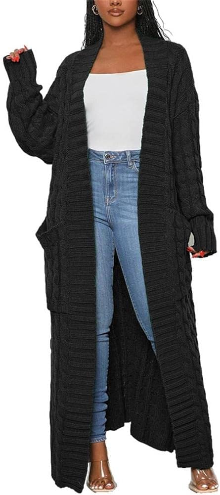 Long Sweaters for Women Open Front Chunky Knit Cardigans