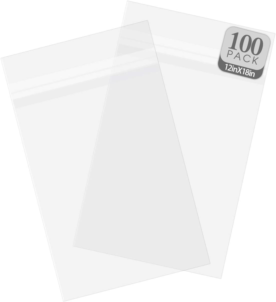 Clear Bags for Mats and Pictures - 100 Pack, Acid-Free Storage