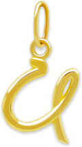 Letter A-Z Small Initial Charm Pendant Necklace - 10K Gold