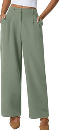 Wide Leg Dress Pants for Women High Waisted - Wrinkle (Style X45J)