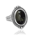Solid 925 Sterling Silver Black Onyx Ring for Women & Girls - Boho
