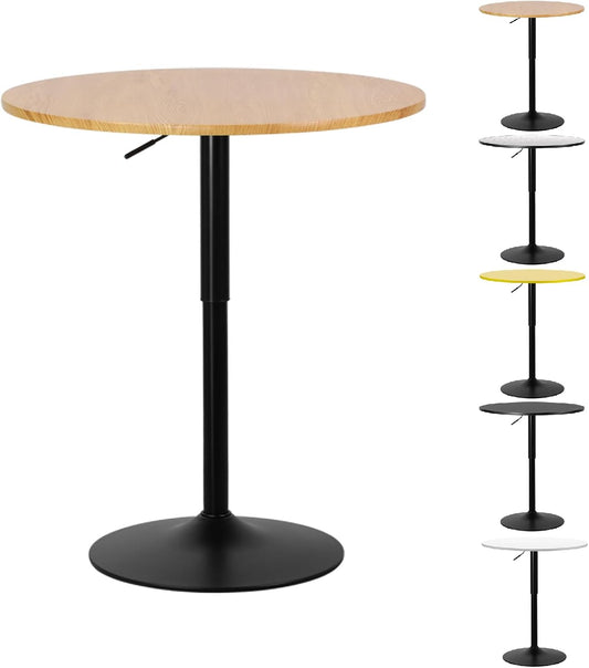 Height-Adjustable Round Bar Table - Stylish & Versatile