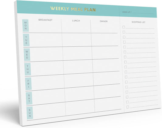 Teal Magnetic Meal Planner: Weekly Menus Made Easy!