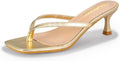 Women's Kitten Heel Thong Sandals Open Square Toe 2.5in - Dressy Slip