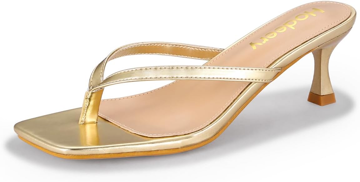 Women's Kitten Heels Thong Sandals for Casual Dressy Style
