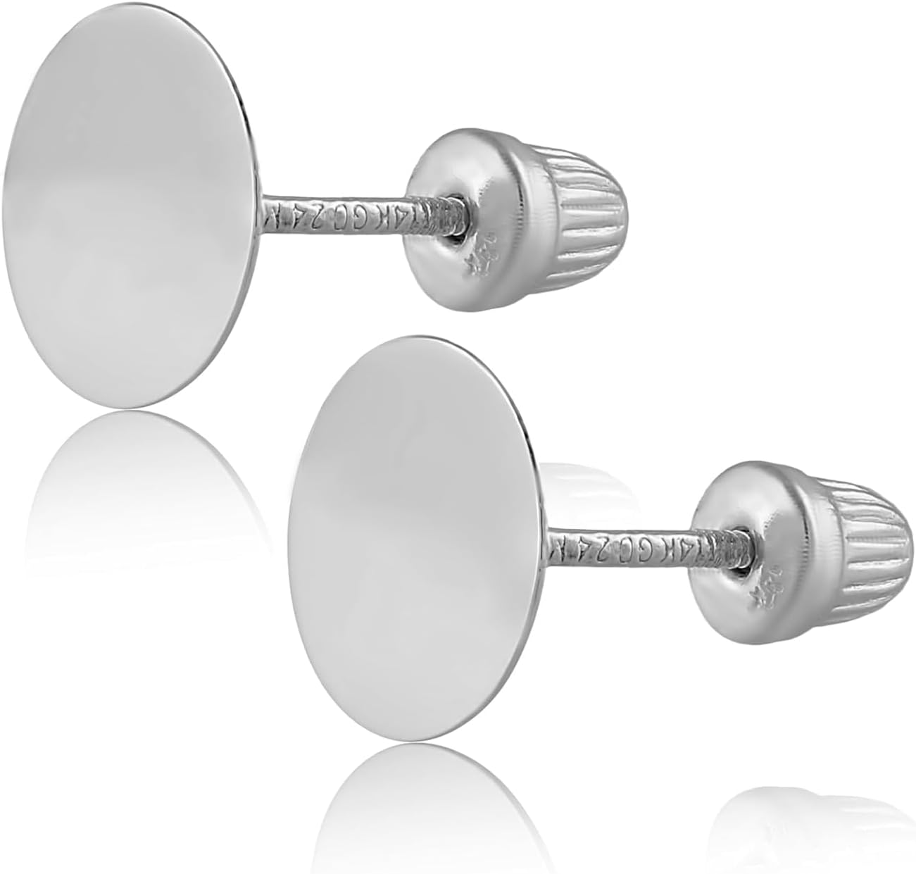 14k Solid Yellow Gold Stud Earrings for Sensitive Ears