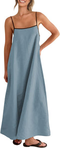Stylish Shy Velvet Women's Linen Maxi Dress for Casual Events