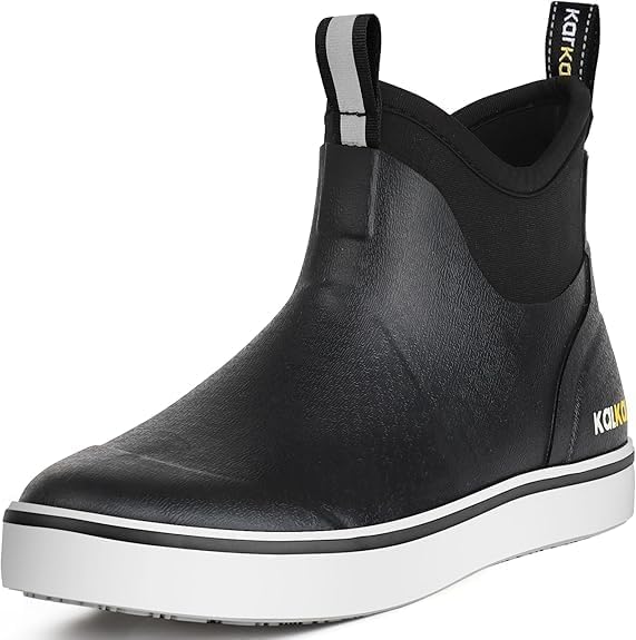 Kalkal Men's Deck Boots: Waterproof Fishing Rain Boots for All