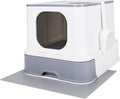 RIZZARI Cat Litter Box Stainless Steel Top-Entry - Leak-Proof Enclosed