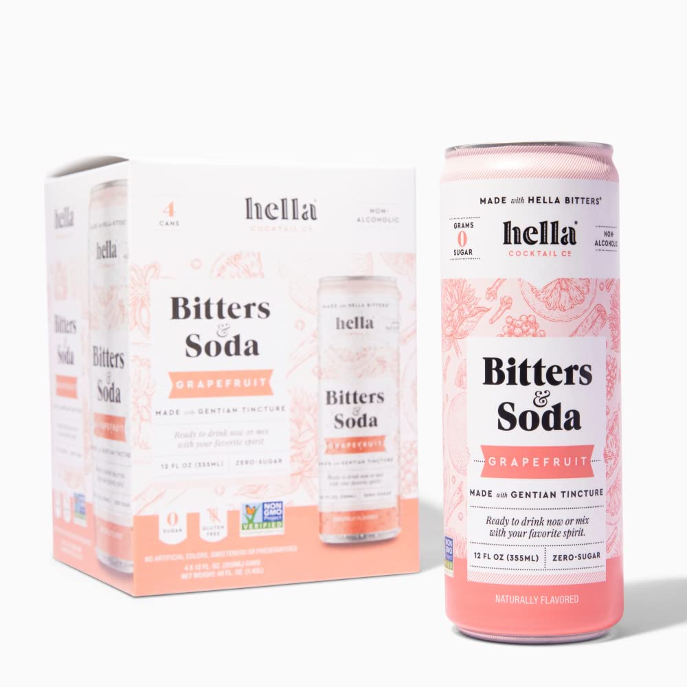 Hella Cocktail Co. Grapefruit Bitters & Soda 4pk - Refreshing Twist!