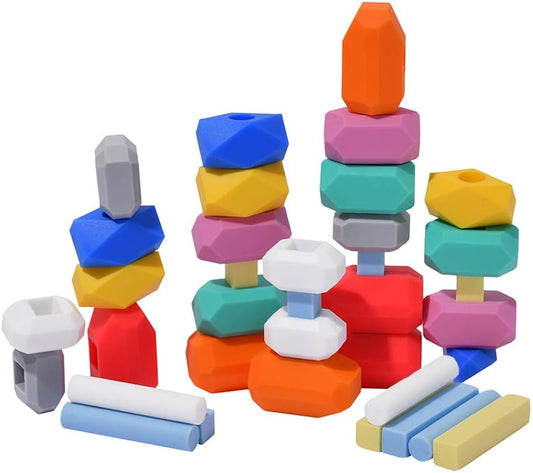 Sensory Silicone Building Blocks for Montessori Learning