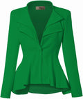 Hybrid & Company Women's Double Lapel Peplum Blazer (Style CBZS)