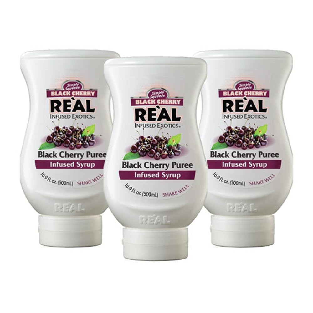 Black Cherry Real Infused Exotics Syrup for Drinks and Desserts