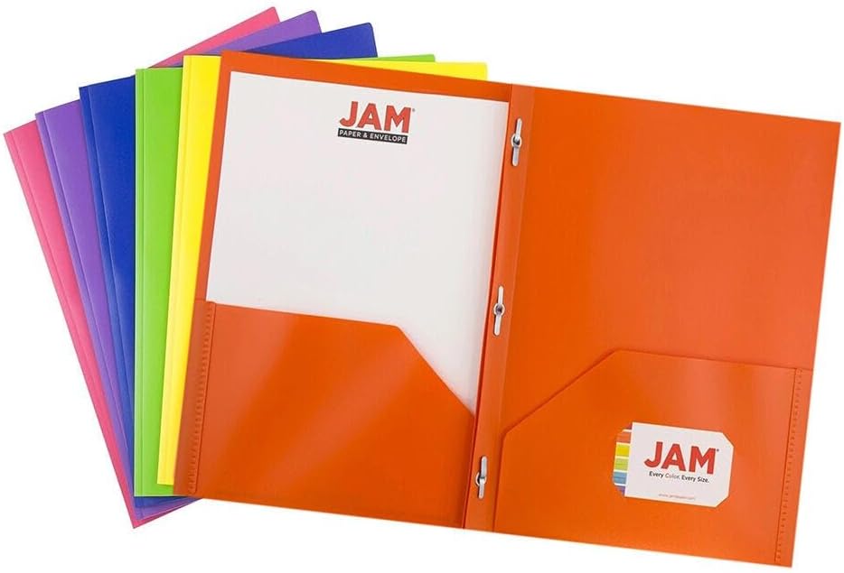 Durable School Folders with Metal Prongs - 48 Pack Assorted Colors