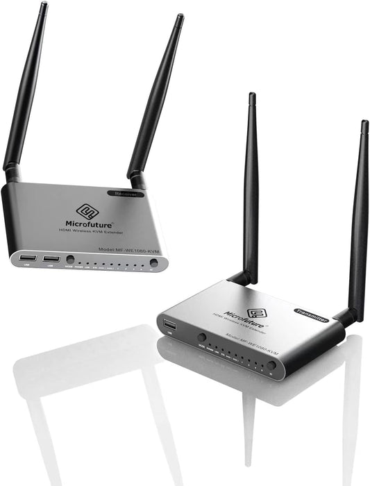 Wireless HDMI KVM Extender 200m Range HDMI Loop-Out USB Keyboard/Mouse - MICROFUTURE