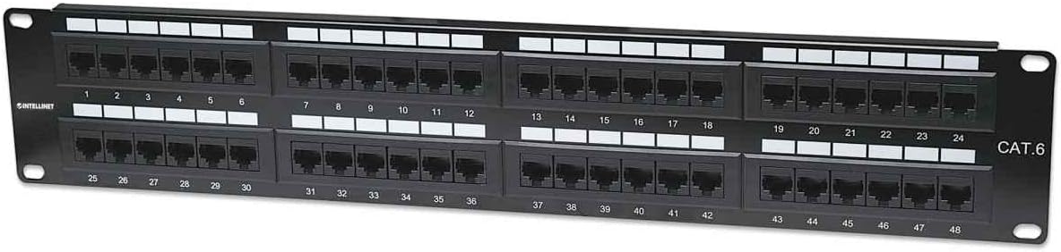 Intellinet 48-Port Cat-6 Network Patch Panel for Reliable Connections