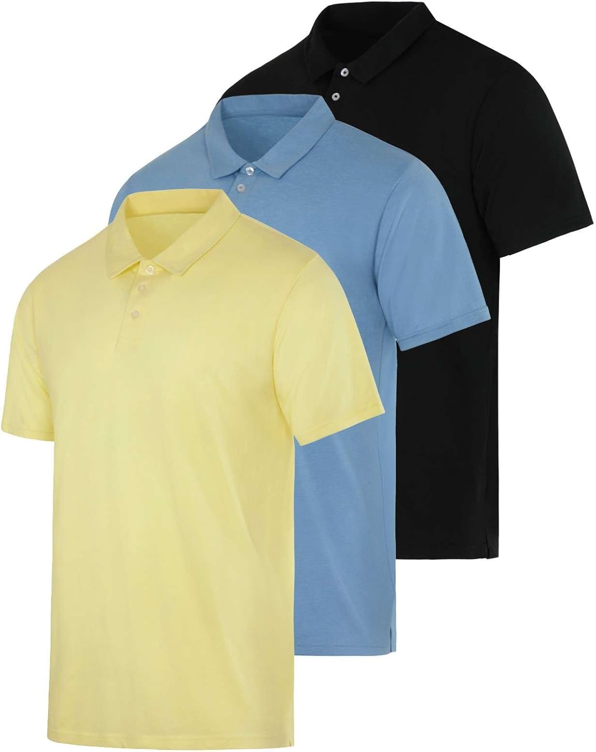 Men's Casual Jersey Cotton Polo Shirt 3 Pack for All Sizes