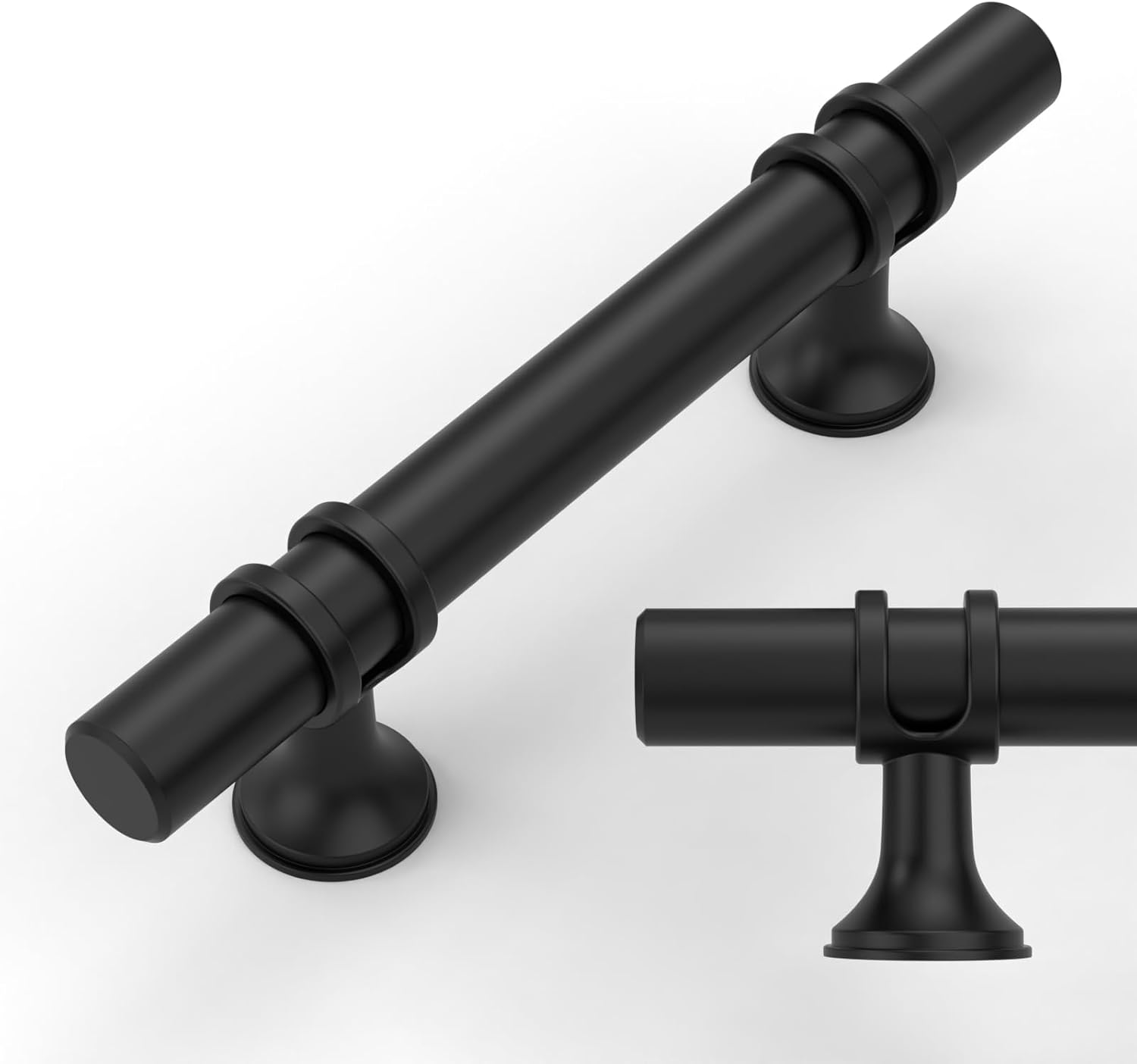 Matte Black Cabinet Pulls 3 Inch Hole Centers for Kitchen Use