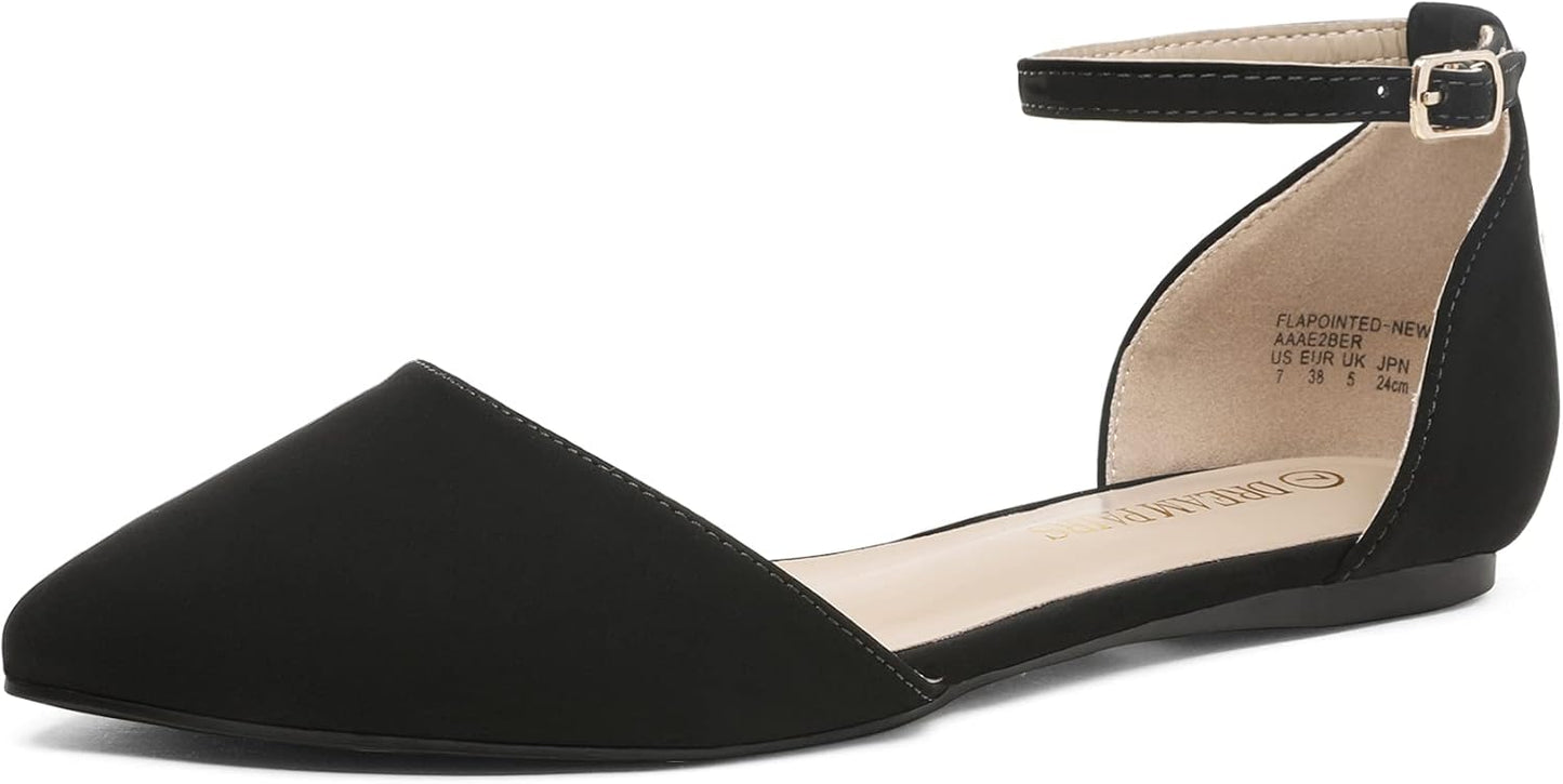 D'Orsay Pointed Ballet Flats for Women - Stylish Comfort Shoes