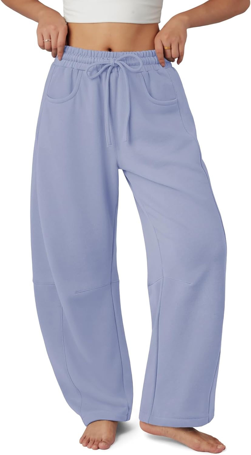 ATHMILE Barrel Sweatpants for Women - Comfy Wide Leg Pants