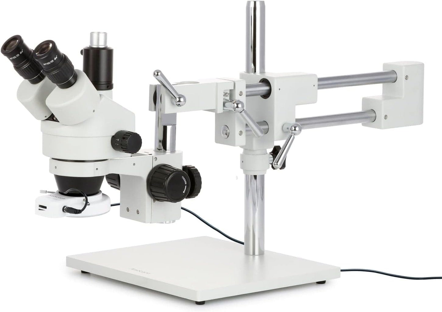 Professional Trinocular Stereo Zoom Microscope with Boom Stand